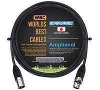 WORLDS BEST CABLES Canare L-4E6S, cables de micrófono Star Quad equilibrado macho a hembra con conectores XLR Amphenol AX3M y AX3F plateados, hechos a medida