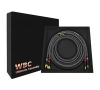 WORLDS BEST CABLES Ultimate - Cable de altavoz único de alta fidelidad para audiófilo de alta fidelidad de 3 pies, 8 AWG, OFC ultra puro, para canal central, Eminence Gold Banana (x2) y conectores de