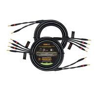 WORLDS BEST CABLES WBC-GOLD-LOCAP-SPKR-12 AWG, baja capacitancia, baja inductancia, OFC de alta pureza, par de cables para altavoces audiófilos de alta fidelidad con conectores banana dorados Eminence