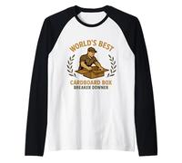 Worlds Best Cardboard Box Breaker Downer Reciclaje sarcástico Camiseta Manga Raglan