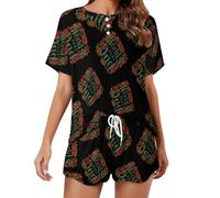 World's Best Dad Roses - Conjunto de pijama de manga corta y pantalones cortos para mujer, ropa de dormir de 2 piezas, Estilo:, L