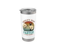 World's Best Farter I Mean Father Funny Cat Día del Padre 2026 Vaso térmico de acero inoxidable de doble pared