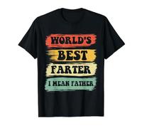 World'S Best Farter I Mean Father Vintage Día del Padre Camiseta gráfica económica, Hombre, Negro, L