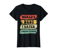World'S Best Farter I Mean Father Vintage Día del Padre Camiseta gráfica económica, Mujer, Negro, L