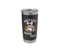 World's Best Frenchie Mom Funny Retro French Bulldog Mamá Vaso térmico de acero inoxidable de doble pared