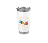 World's Best Frenchie Mom Funny Retro French Bulldog Mamá Vaso térmico de acero inoxidable de doble pared