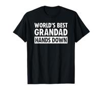 World'S Best Grandad Hands Down Father's Day Craft Camiseta