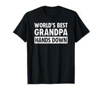 World'S Best Grandpa Hands Down Father's Day Craft Camiseta