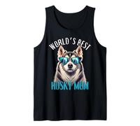 World's Best Husky Mom Día de la Madre Cumpleaños de mamá Navidad Camiseta sin Mangas