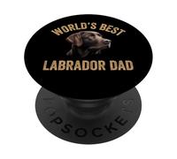 World'S Best Labrador Dad Orgulloso Chocolate Labrador Daddy PopSockets PopGrip Adhesivo