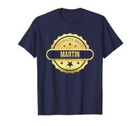 World'S Best Martin, Divertido Premio Personalizado con Nombre Camiseta, Hombre, Azul Marino, 3XL