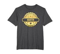 World'S Best Martin, Divertido Premio Personalizado con Nombre Camiseta, Hombre Tallas Grandes, Jaspeado Oscuro, 2X Alto