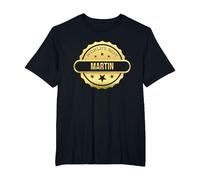 World'S Best Martin, Divertido Premio Personalizado con Nombre Camiseta, Hombre Tallas Grandes, Negro, 6X Alto