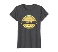 World'S Best Martin, Divertido Premio Personalizado con Nombre Camiseta, Mujer, Jaspeado Oscuro, 3XL