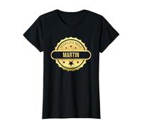 World'S Best Martin, Divertido Premio Personalizado con Nombre Camiseta, Mujer, Negro, L