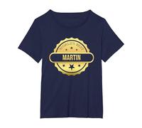 World'S Best Martin, Divertido Premio Personalizado con Nombre Camiseta, Mujer Tallas Grandes, Azul Marino, 2XL Grande