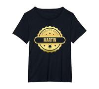 World'S Best Martin, Divertido Premio Personalizado con Nombre Camiseta, Mujer Tallas Grandes, Negro, 1XL Grande