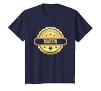 World'S Best Martin, Divertido Premio Personalizado con Nombre Camiseta, Niños, Azul Marino, 4 años