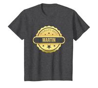 World'S Best Martin, Divertido Premio Personalizado con Nombre Camiseta, Niños, Jaspeado Oscuro, 3 años