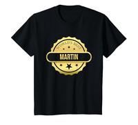 World'S Best Martin, Divertido Premio Personalizado con Nombre Camiseta, Niños, Negro, 2 años