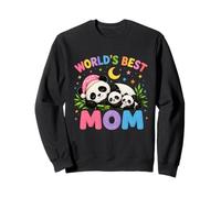 Worlds Best Mom Cute Panda Family Cozy Night Día de la Madre Sudadera