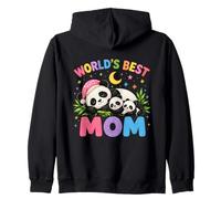 Worlds Best Mom Cute Panda Family Cozy Night Día de la Madre Sudadera con Capucha