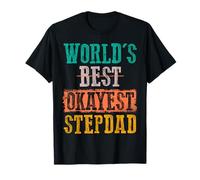 World's Best Okayest Stepdad Fun Step Dad Día del Padre Retro Camiseta