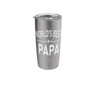 World's Best Papa Grandad Father's Day Vaso térmico de acero inoxidable de doble pared