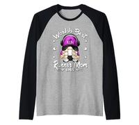 Worlds Best Running Mom Design with Funny Runner GNOME Camiseta Manga Raglan