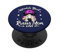 Worlds Best Running Mom Design with Funny Runner GNOME PopSockets PopGrip Adhesivo