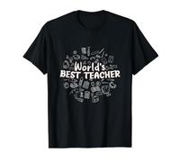 World'S Best Teacher | Mejor Profesora del Mundo Camiseta gráfica económica, Hombre, Negro, L