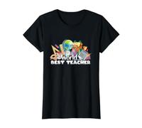 World'S Best Teacher | Mejor Profesora del Mundo Camiseta gráfica económica, Mujer, Negro, L