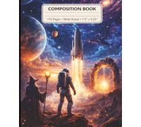 Worlds Collide: Sorcery & Spaceflight Composition Book: An Epic Sci-Fi Fantasy Mashup Featuring Dragons, Rockets, and Magic Portals - Wide Ruled ... Artistic Wide Ruled Composition Stationery)