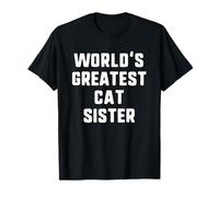 World'S Greatest Cat Sister Funny Family Camiseta