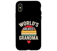 Worlds Greatest Grandma Retro Sunset Heart Carcasa para iPhone X/XS