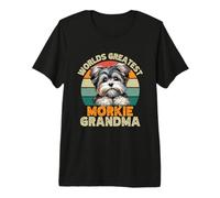 Worlds Greatest Morkie Dog Grandma Funny Retro Dogs Dueño Camiseta Premium