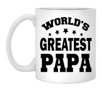 World's Greatest Papa Family Member - Taza de café a juego - Regalos para la familia - Gran idea de taza de regalo, regalo de cumpleaños y vacaciones para familiares y amigos, 15 onzas