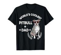 Worlds Greatest Pitbull Dad Día del Padre Amante de los Perros Diseño Camiseta