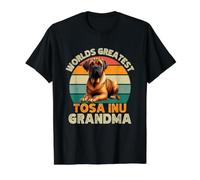 Worlds Greatest TOSA Inu Mastín Perro Abuela Divertido Retro Camiseta gráfica económica, Hombre, Negro, S