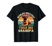 Worlds Greatest TOSA Inu Mastín Perro Abuelo Divertido Retro Camiseta gráfica económica, Hombre, Negro, S
