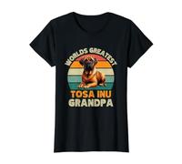 Worlds Greatest TOSA Inu Mastín Perro Abuelo Divertido Retro Camiseta gráfica económica, Mujer, Negro, S