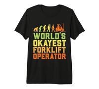 World'S Okayest Certified Forklift Operator Evolution Camiseta Premium