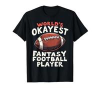 World'S Okayest Fantasy Football Player Camiseta gráfica económica, Hombre, Negro, L
