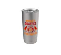World's Okayest Firefighter Proud Firefighters For Dad Men Vaso térmico de acero inoxidable de doble pared