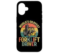 World'S Okayest Forklift Driver - Retro Forklift Operator Carcasa para iPhone 16