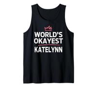 World'S Okayest Katelynn Funny Personalized Custom Katelynn Camiseta sin Mangas