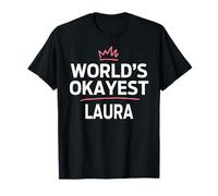 World'S Okayest Laura Funny Personalized Custom Laura Camiseta