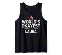 World'S Okayest Laura Funny Personalized Custom Laura Camiseta sin Mangas