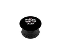 World'S Okayest Laura Funny Personalized Custom Laura PopSockets PopGrip Adhesivo