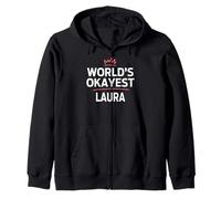World'S Okayest Laura Funny Personalized Custom Laura Sudadera con Capucha